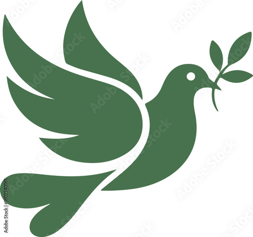 dove carrying a olive branch, symbolizing peace and tranquility. Transparent png vector 