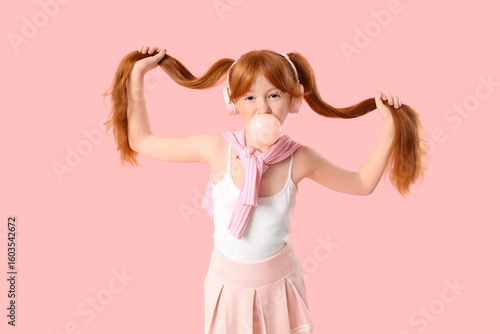 Cute ginger teenage girl in...