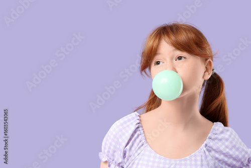 Cute ginger teenage girl bl...