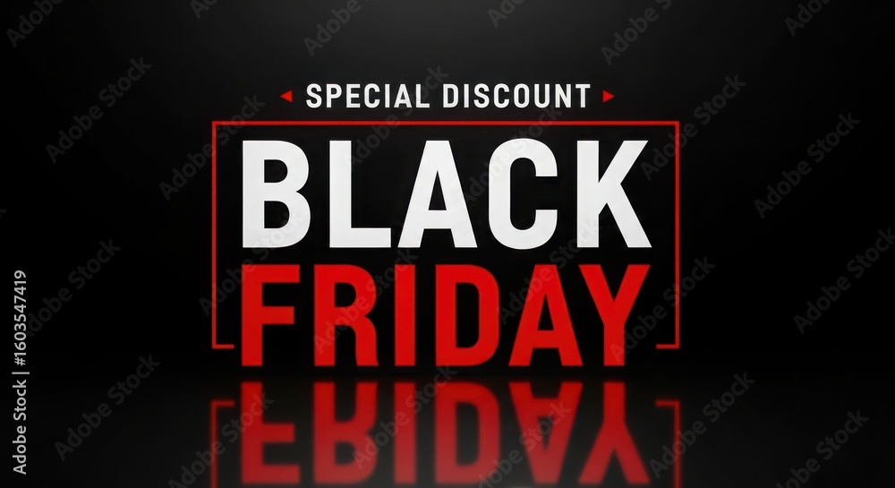 Obraz premium Black Friday special discount text with white and red lettering image