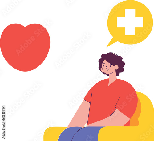 Doctor taking care of patient health for medical exam, checkup or consultation concept. Medicine illustration on isolated background