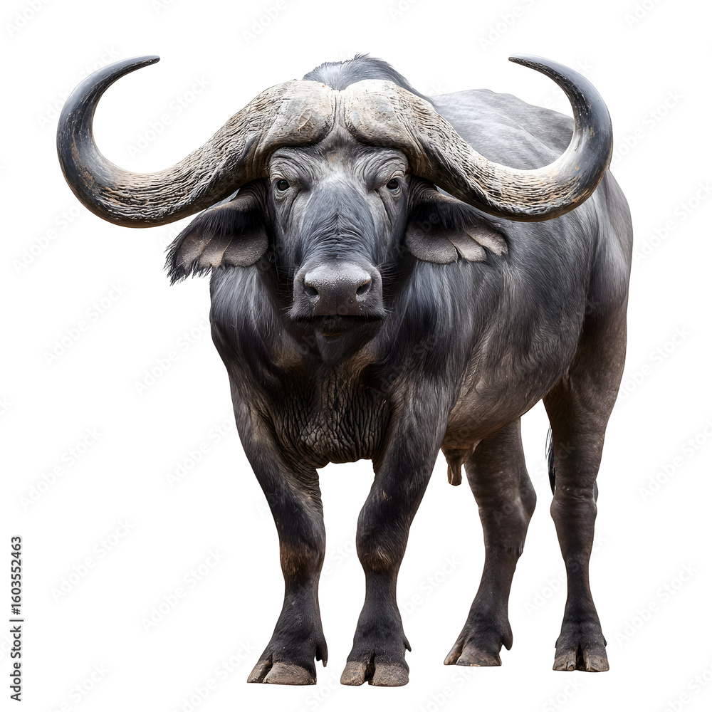Naklejka premium Majestic African Buffalo Portrait: A Powerful Symbol of Wildlife and Nature Conservation