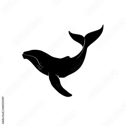 Ai whale vector illustration for machine learning and deep learning applications in ocean research