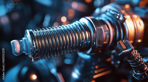 3D render of spark plug close-up