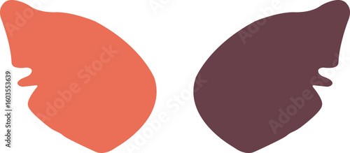 Minimalist vector illustration of human lungs. A conceptual graphic contrasting a healthy pink organ with a diseased dark one for medical awareness.