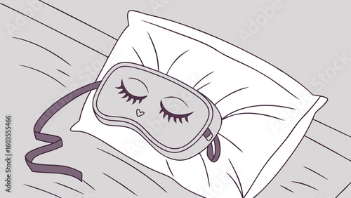 vector illustration of a mask and pillows 