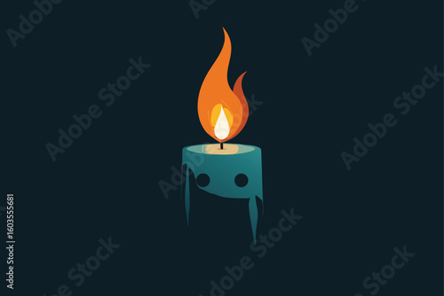 eerie candlelight in spooky lantern vector illustration