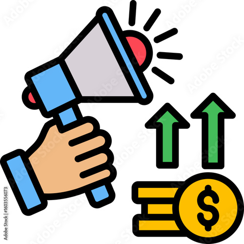 Internal Promotion lineal color icon