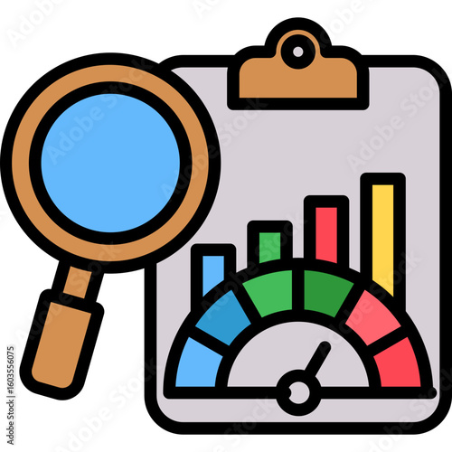 Performance Metrics lineal color icon
