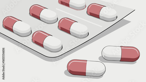 Illustration of Capsules in Blister Pack and Loose Pills.