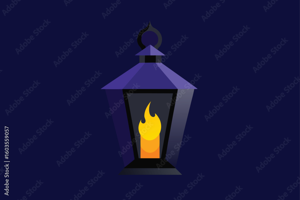 flickering candle in spooky lantern vector illustration flickering candle in spooky lantern vector illustration