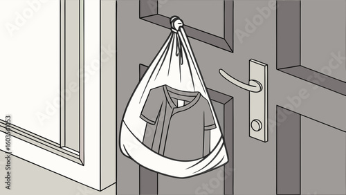 Garment Bagged and Hung on Door Handle.