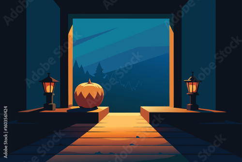 creepy candelabra with glowing flames vector illustration
