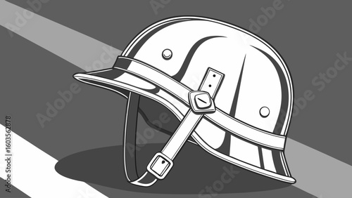 Vintage RomanStyle Helmet Illustration Detailed Design.