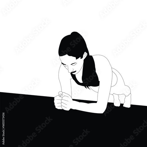 vector of woman doing exercise
