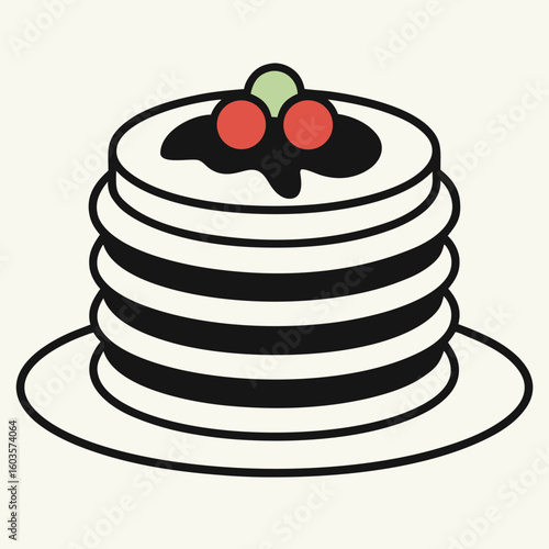 Stack of delicious Unique Pancake icon vector clipart illustration with national pancake day