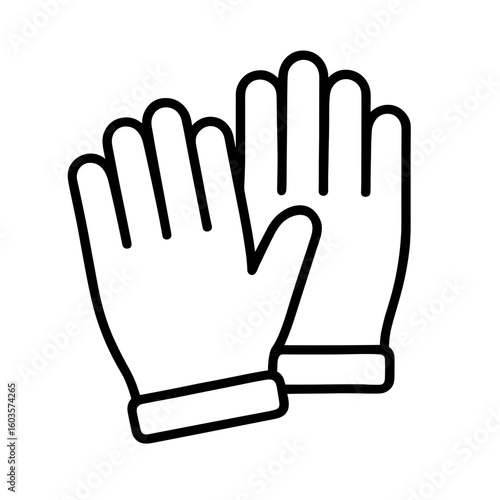 Dealer gloves icon in outline style black and white representing croupier handwear