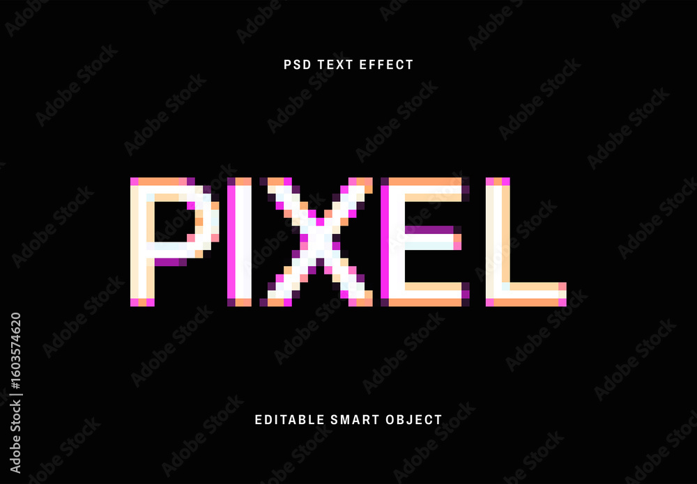 Retro Gaming Pixel Text Effect Stock Template | Adobe Stock