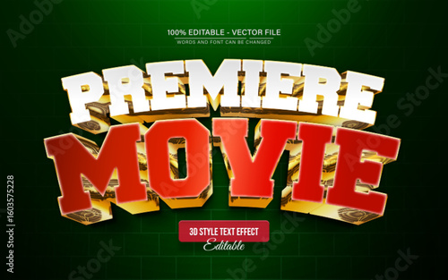 Pemiere Movie 3D Text Effect for Poster, Logo and T-Shirt Template