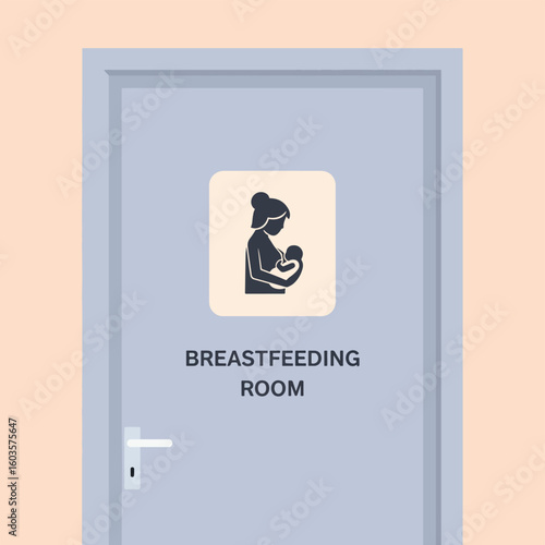 A door with a sign indicating a designated breastfeeding room for mothers.