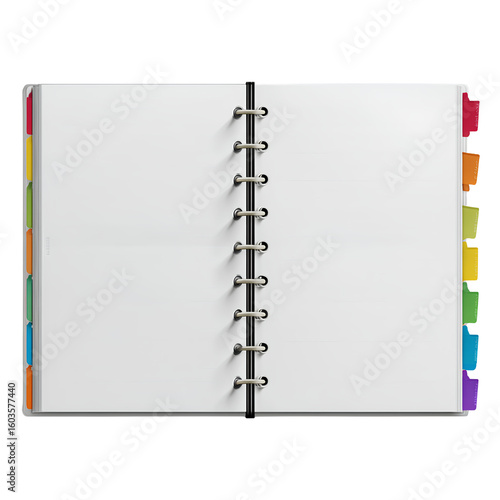 Wallpaper Mural Flat vector open binder with rainbow index tabs and blank paper sheets, isolated clipart for digital planners png Torontodigital.ca