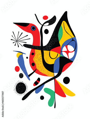 Abstract Bird – Playful Vector Animal Illustration