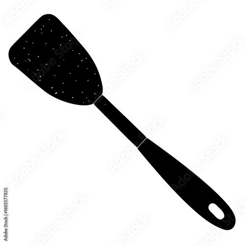 black spatula isolated on white