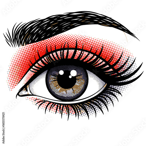 Pop Art Halftone Eye Vector illustration