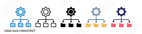 Data Integration Multiple Style Icon Set Collection.  