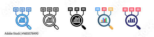Classification Multiple Style Icon Set Collection.  
