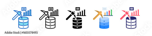 Data Mining Multiple Style Icon Set Collection.  