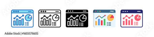 Analytics Multiple Style Icon Set Collection.  