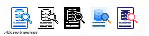 Search Data Multiple Style Icon Set Collection.  