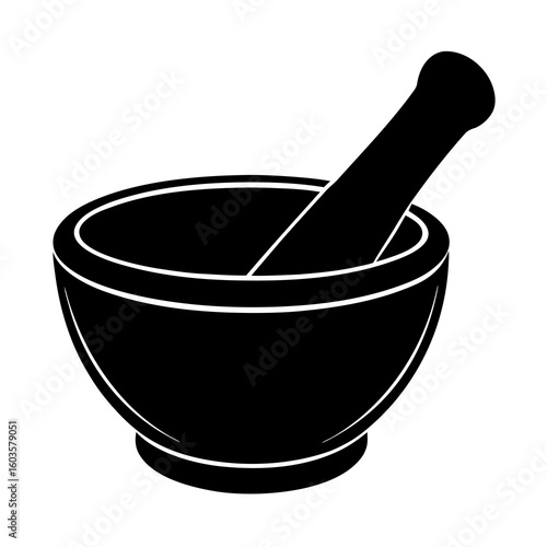 mortar and pestle isolated