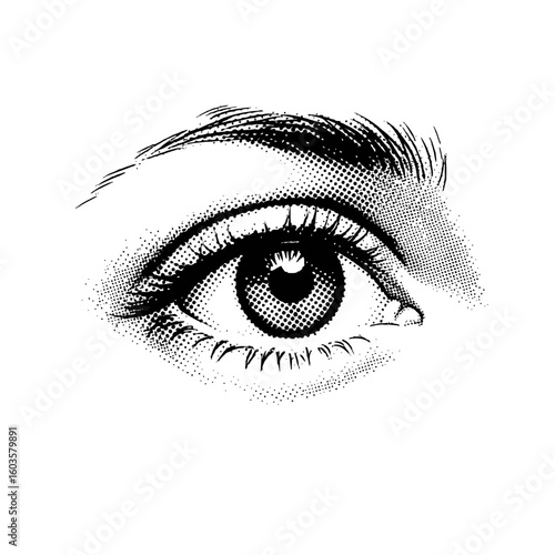 Pop Art Halftone Eye Vector illustration