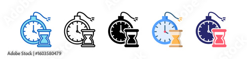 Deadline Multiple Style Icon Set Collection.  