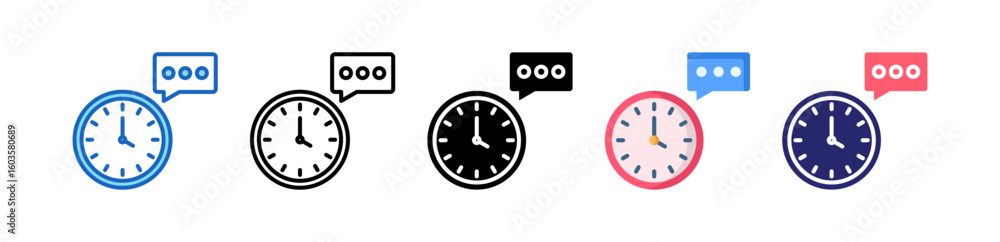 Obraz premium Chat Multiple Style Icon Set Collection. 