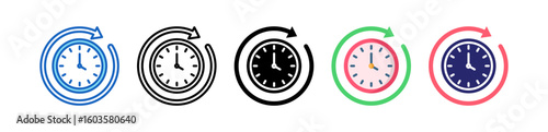 Reverse Multiple Style Icon Set Collection.  