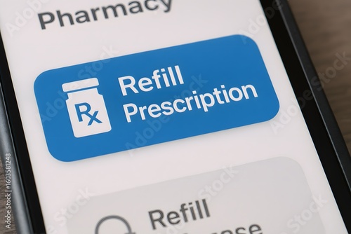 Refill prescription online pharmacy app medication management health care digital prescription service easy refill