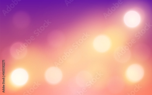 Romantic Bokeh Lights with Pink and Orange Gradient, Soft Dreamy Glow for Love and Celebration Designs, Background decoration.