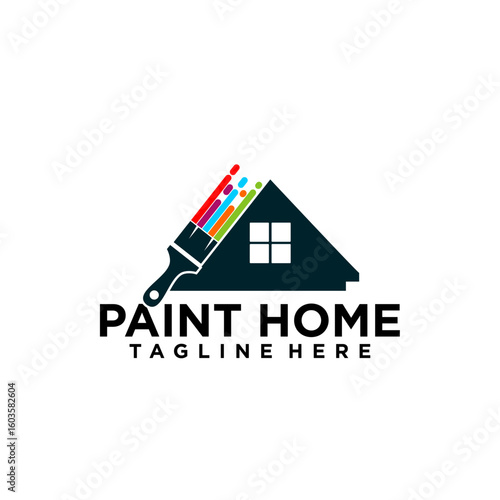 Paint house logo design icon element vector with modern style