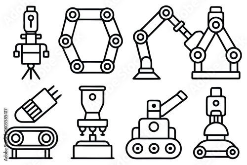 Industrial Robotic Elements Collection robotics automation