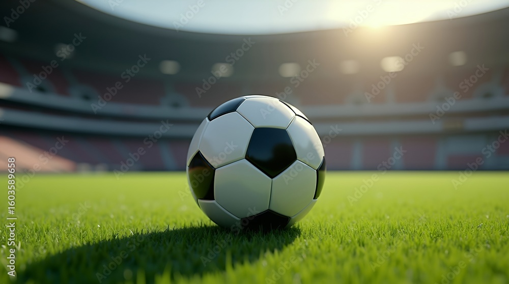 Naklejka premium Soccer ball, football. Banner composition