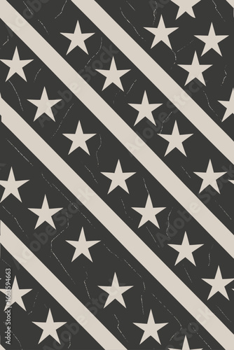 Beige stars and stripes pattern dark gray