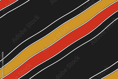 Diagonal Stripes Black Gold Red White abstract background