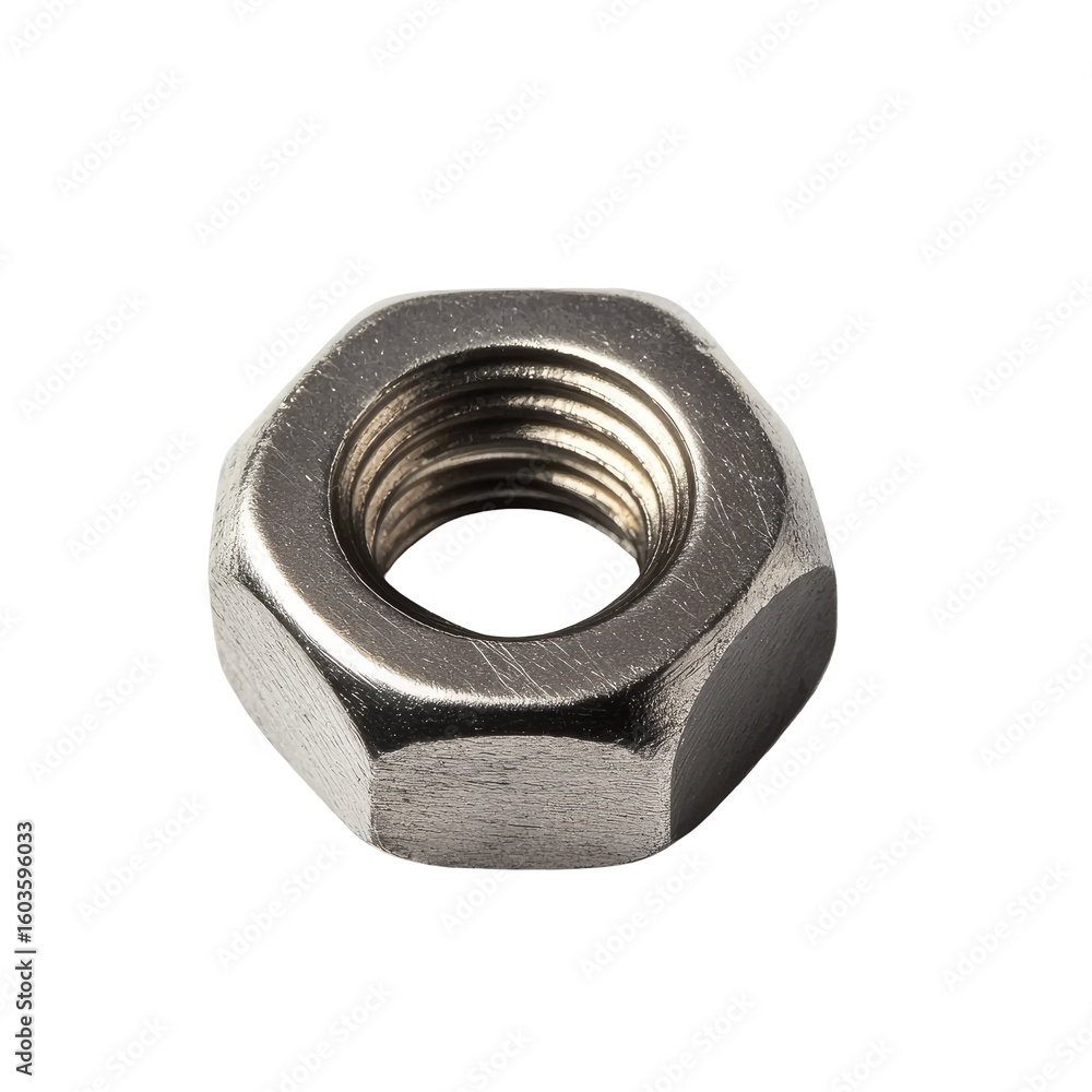 Close-up of a metallic hex nut Close-up of a metallic hex nut