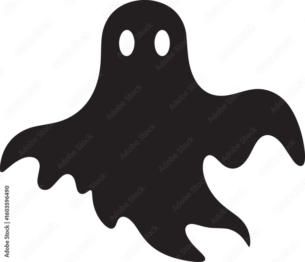 black and white halloween ghost, ghost vector icon black and white halloween ghost, ghost vector icon