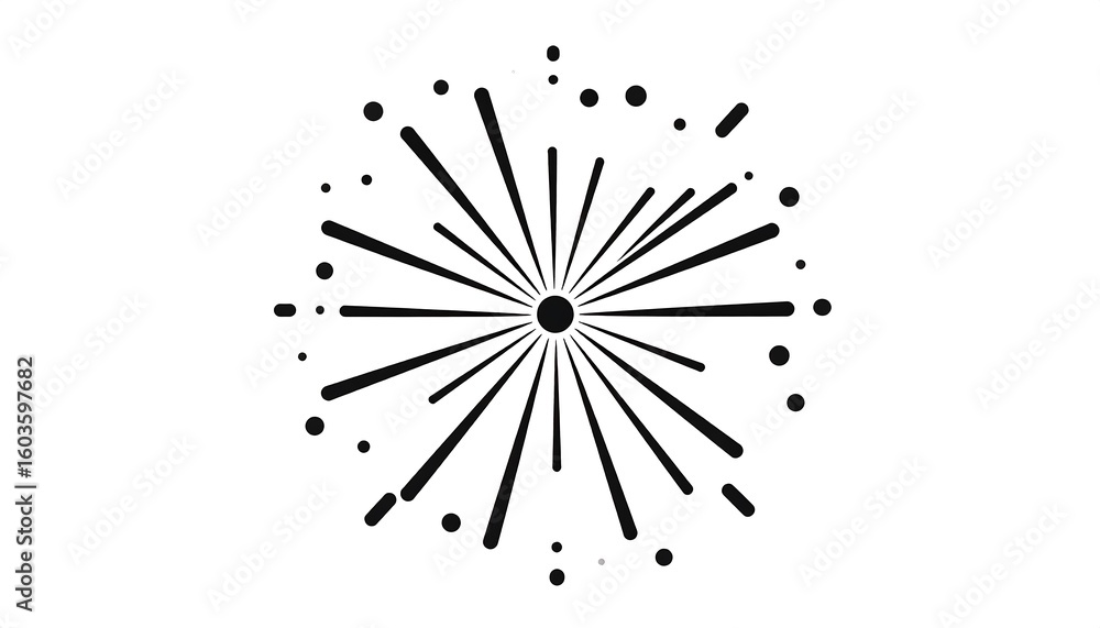 Obraz premium Abstract black firework burst design