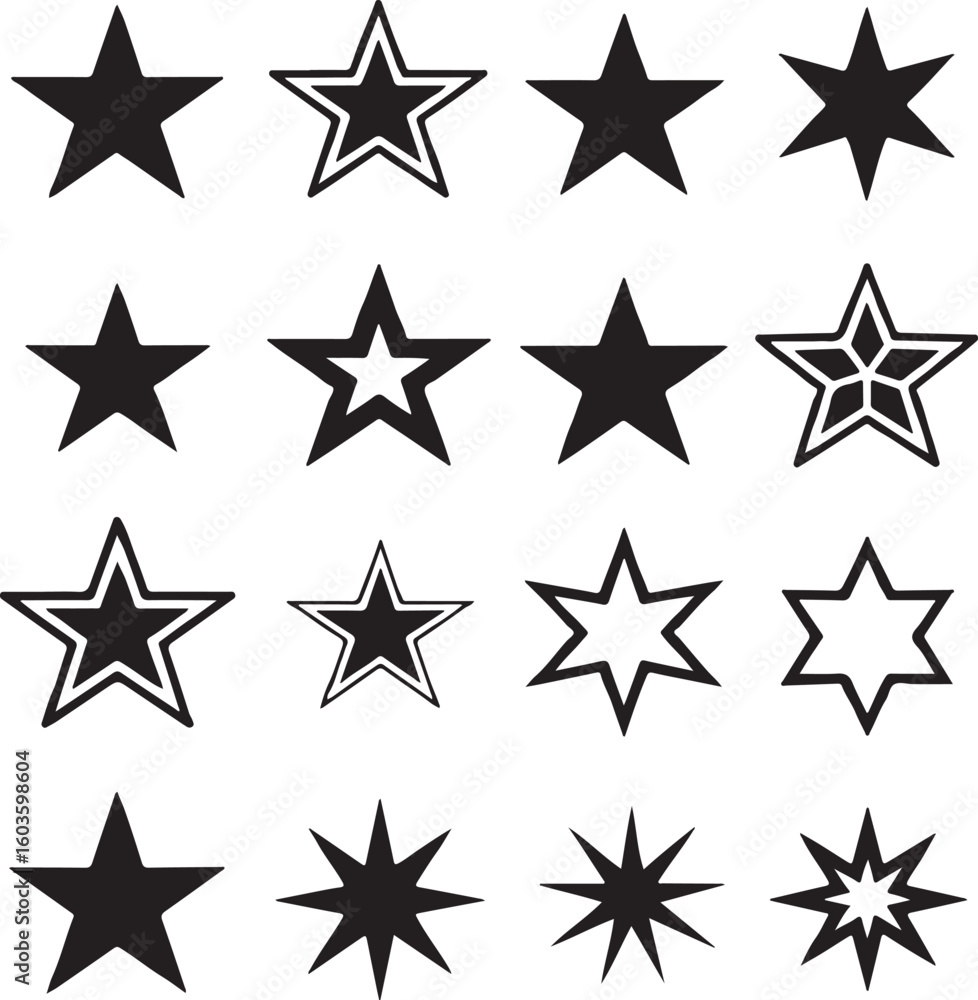 Assorted Star Collection A Variety of Star Shapes and Designs for Creative Projects and Celebratory Decoration Needs Assorted Star Collection A Variety of Star Shapes and Designs for Creative Projects and Celebratory Decoration Needs