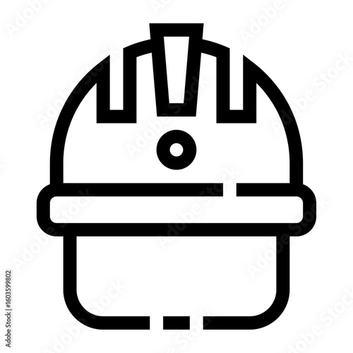 Icono de ingeniería. Casco de construcción y seguridad. Planificación estructural y supervisión en proyectos. Ilustración vectorial 